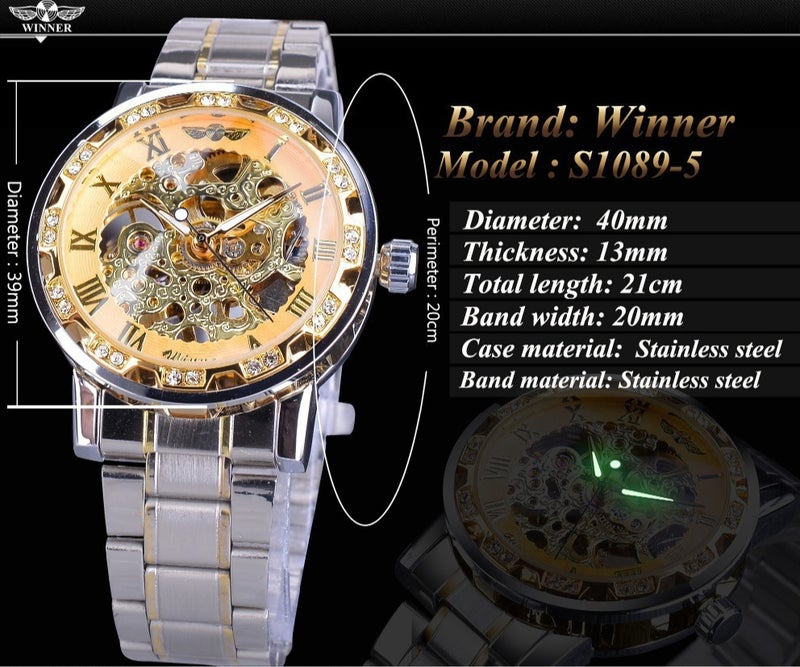 Winner Men's Mechanical Wristwatch Gold watches - Image 3